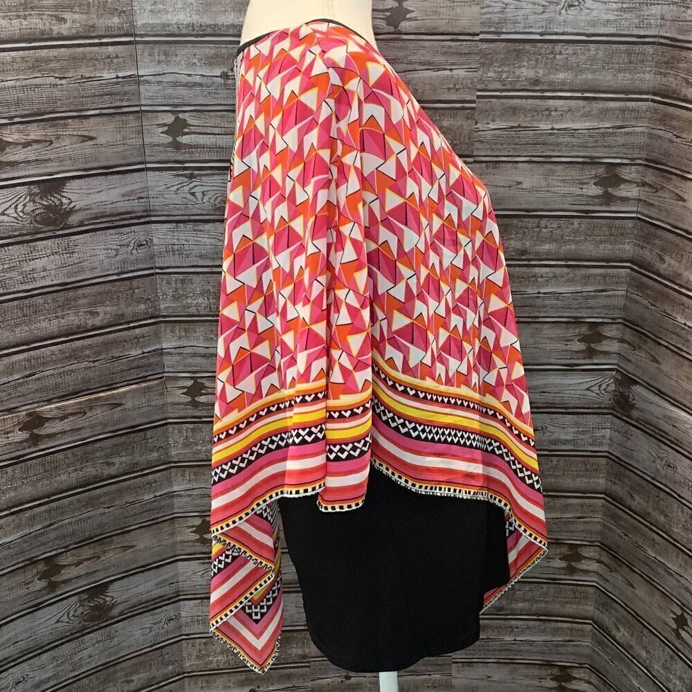 Peter Nygard Missy Pink Dragon Geo Print Poncho Style Top - Picture 5 of 6